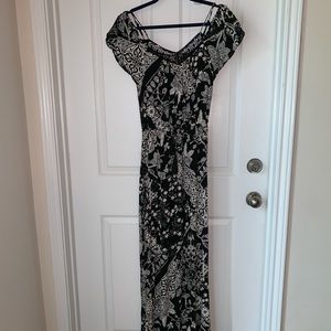 Black and White Printed Maxi Dress
